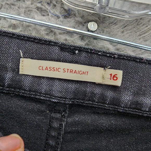 evis Jeans Womens 16 Black Stretch Denim Classic Straight *Read* - Picture 4 of 15